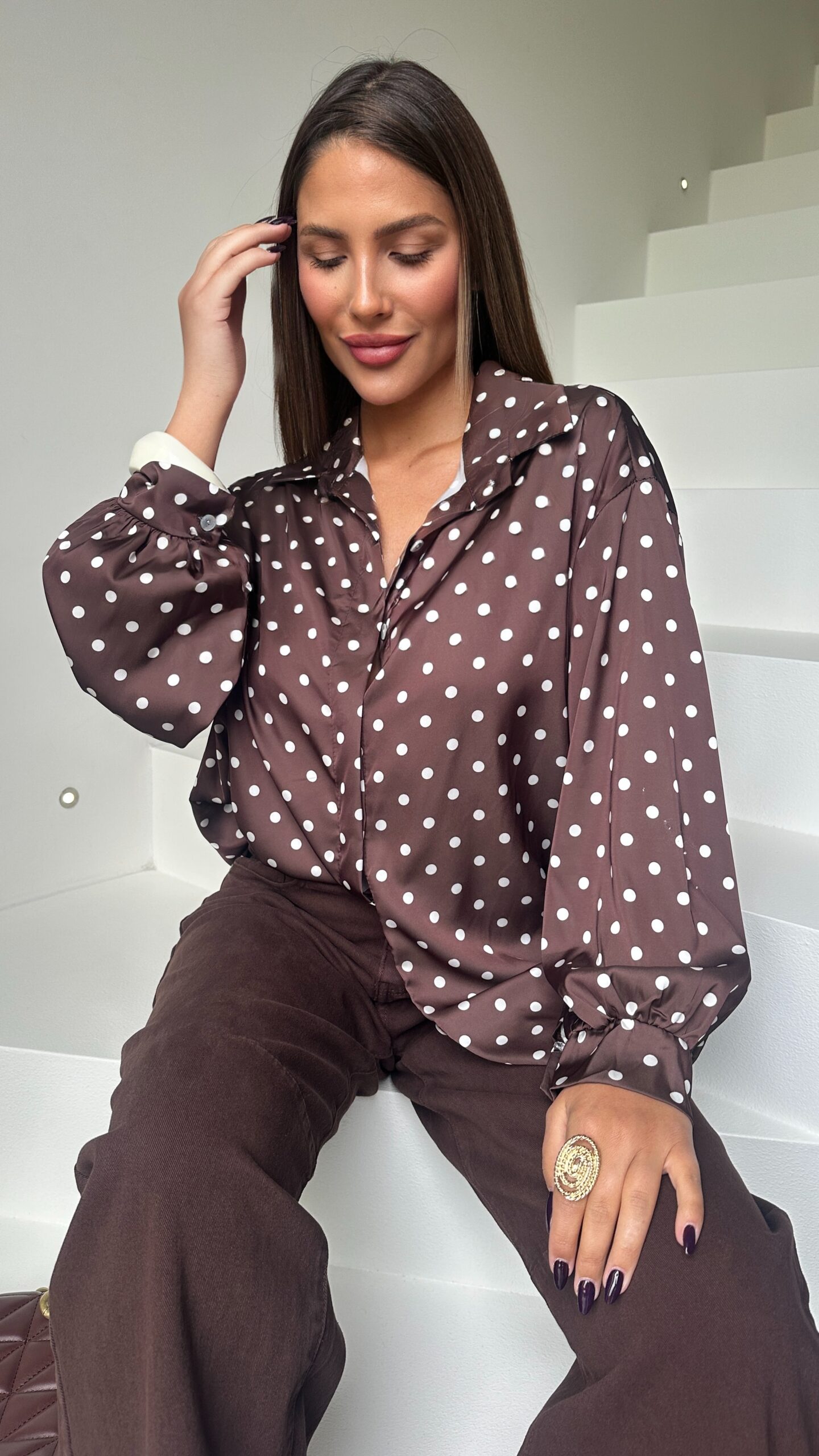 Chemisier Andy marron – Image 3