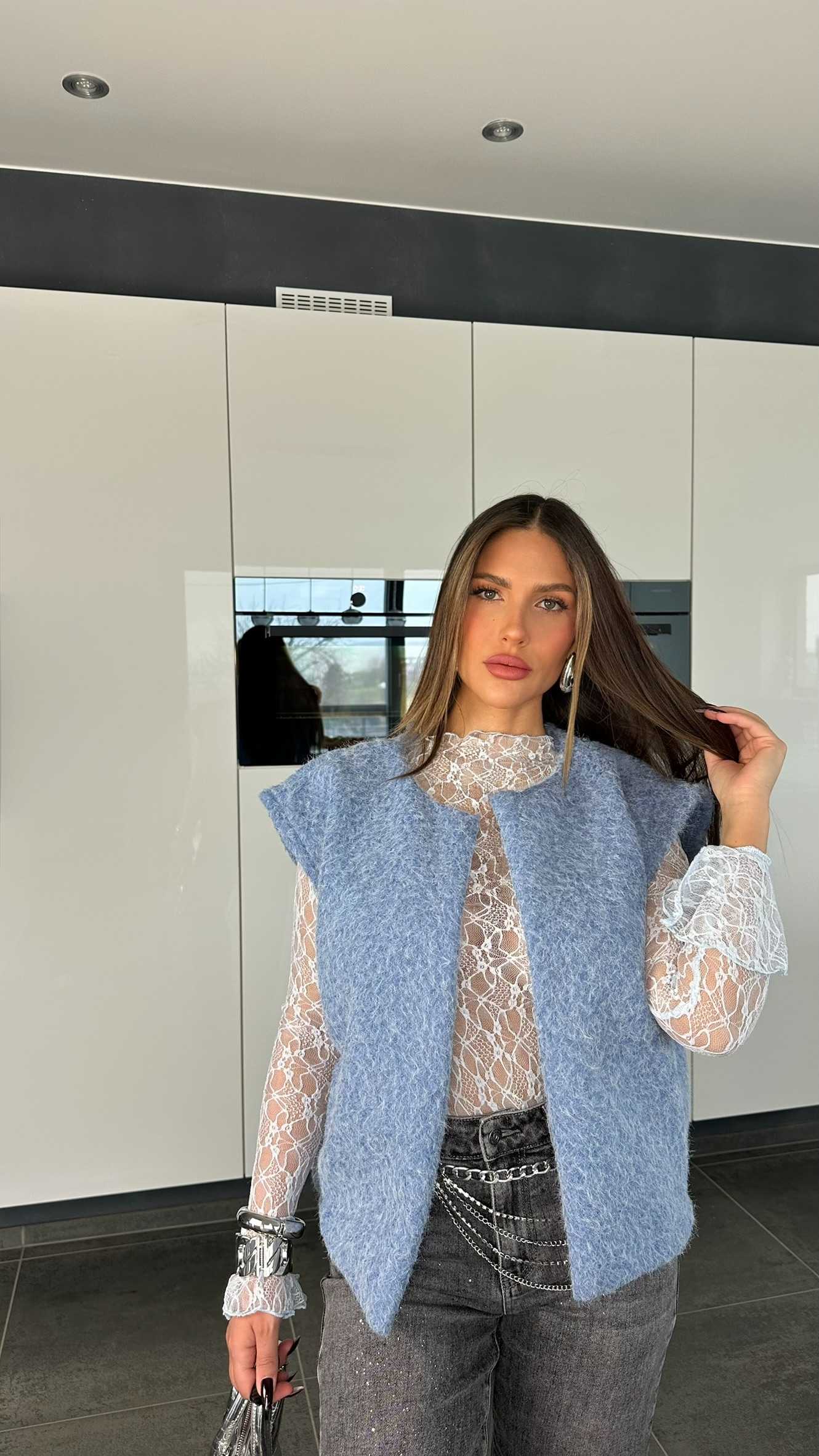 Gilet Diana bleu ciel